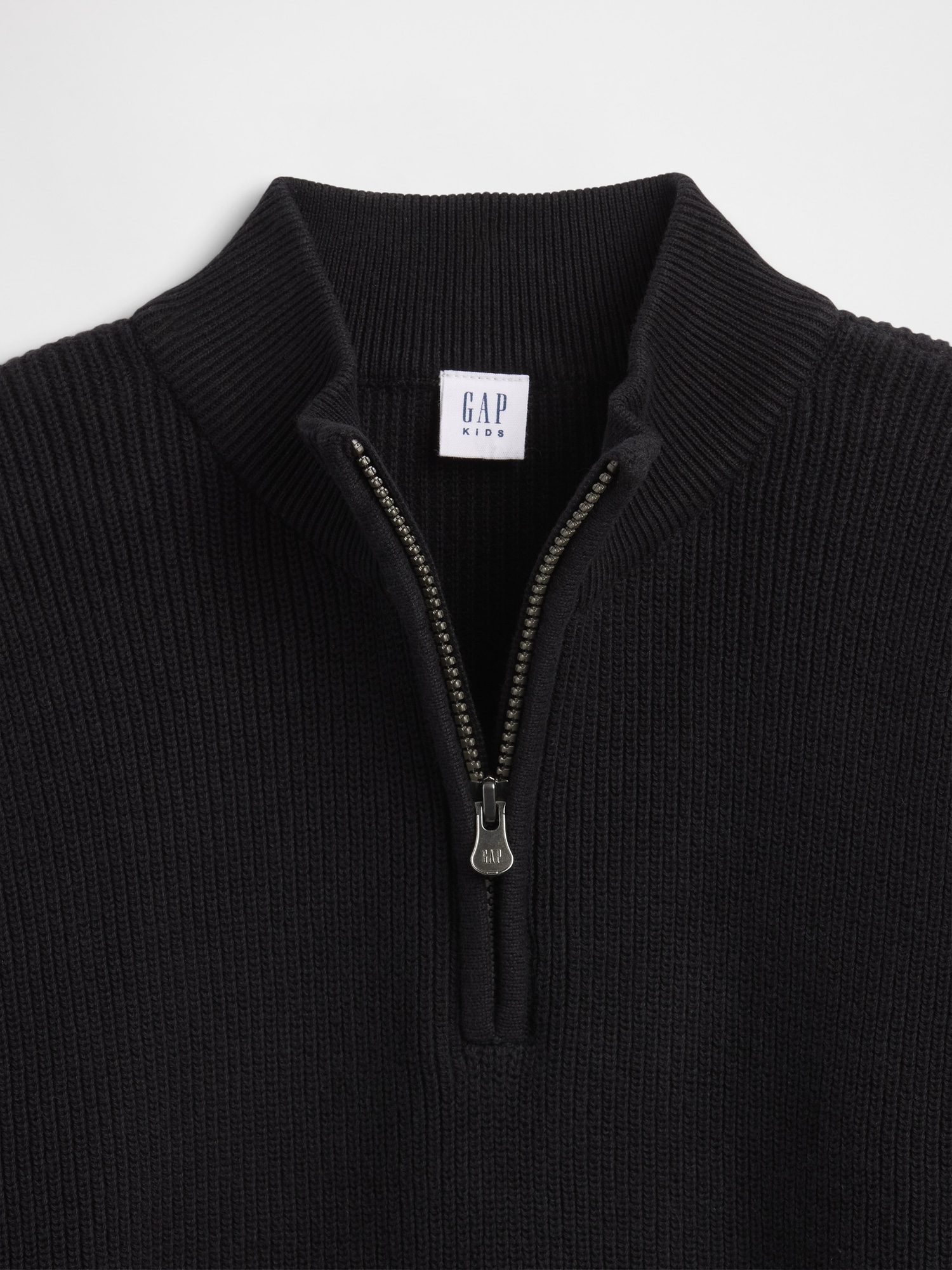 Gap Factory Kids Half-zip Mockneck Sweater In Black