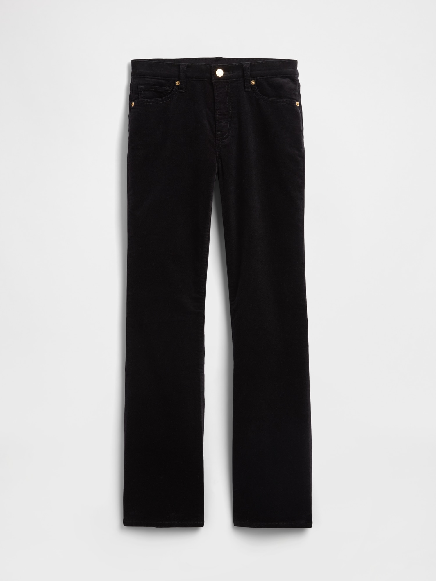 Gap Factory Mid Rise Baby Boot Velvet Pants In Black