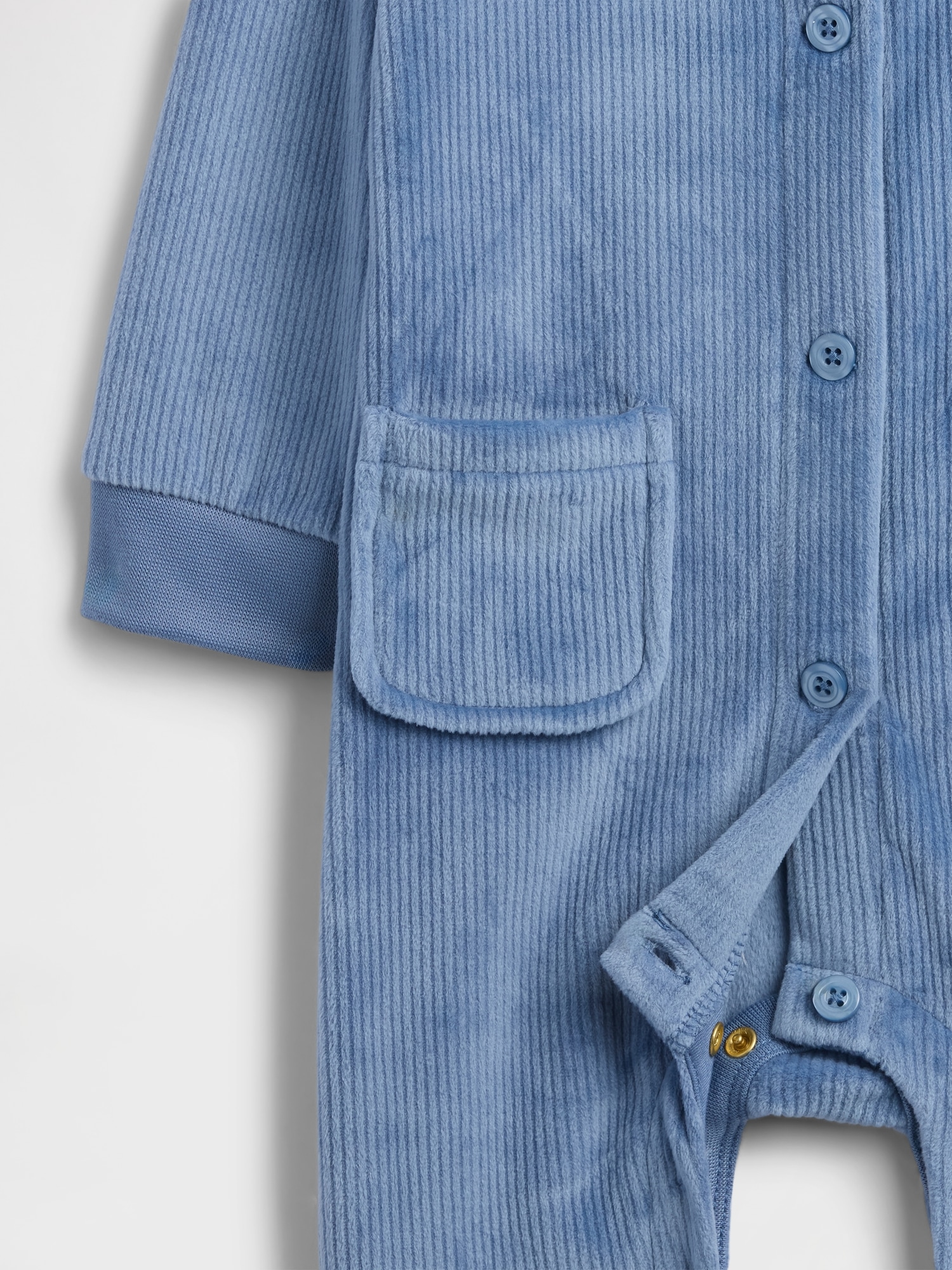 Gap Factory Baby Ribbed Velour One-piece In Blue