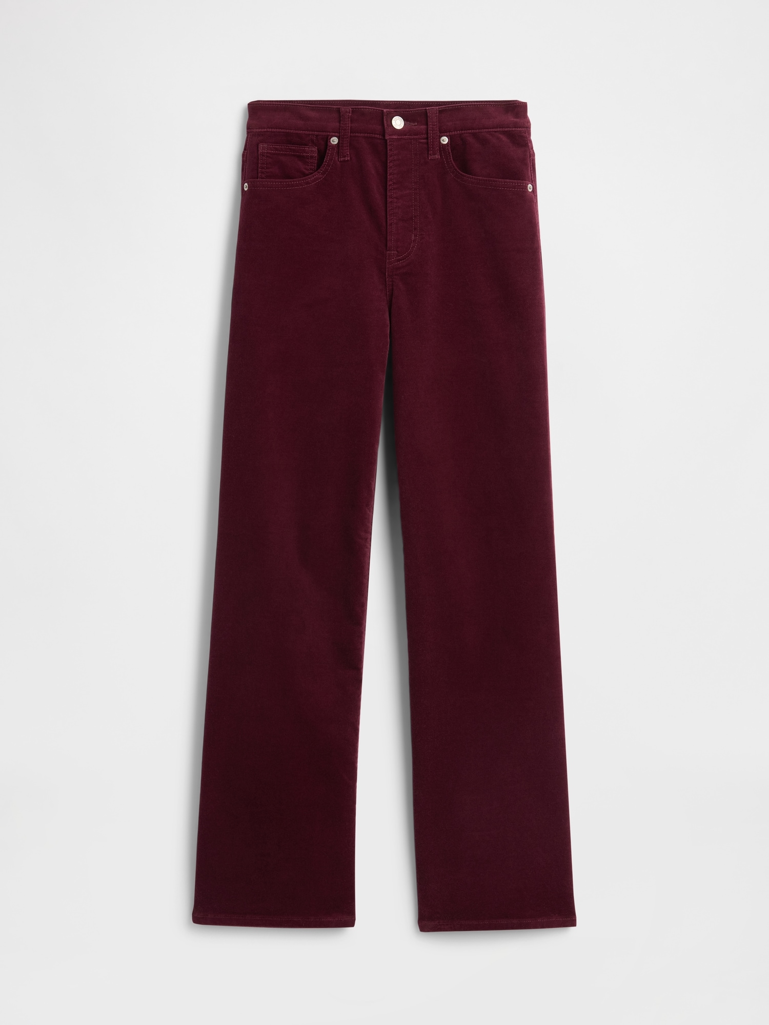Gap Factory High Rise Wide-leg Velvet Pants In Red