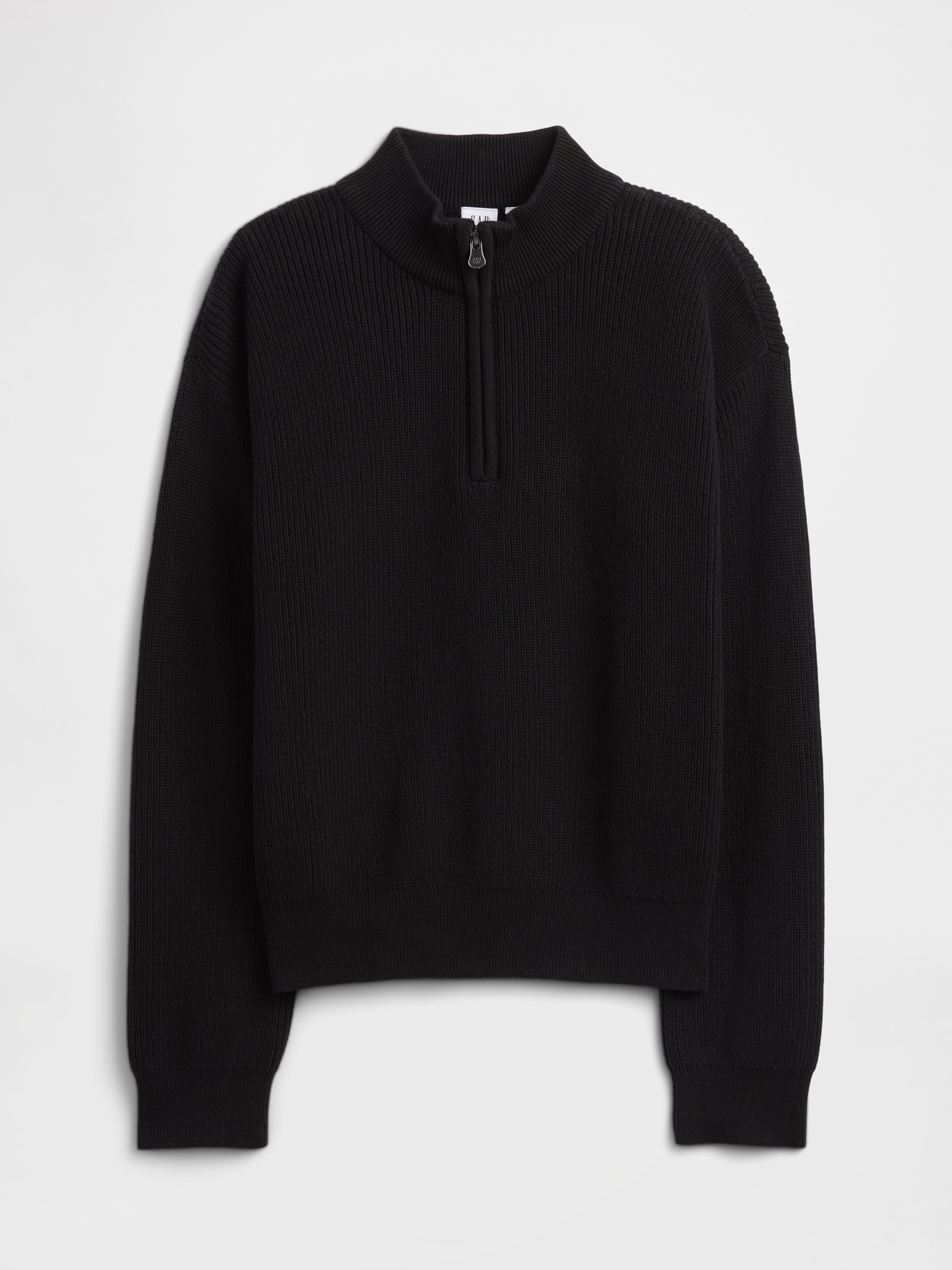 Kids Half-Zip Mockneck Sweater - Black