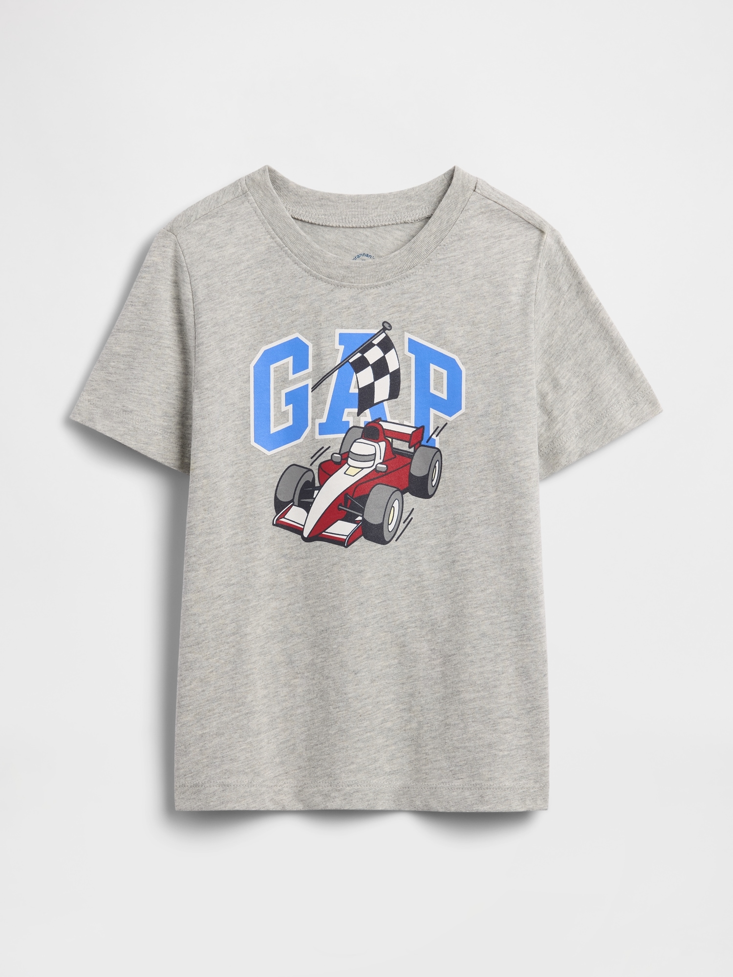babyGap Logo T-Shirt - Gray And White Marl Racecar