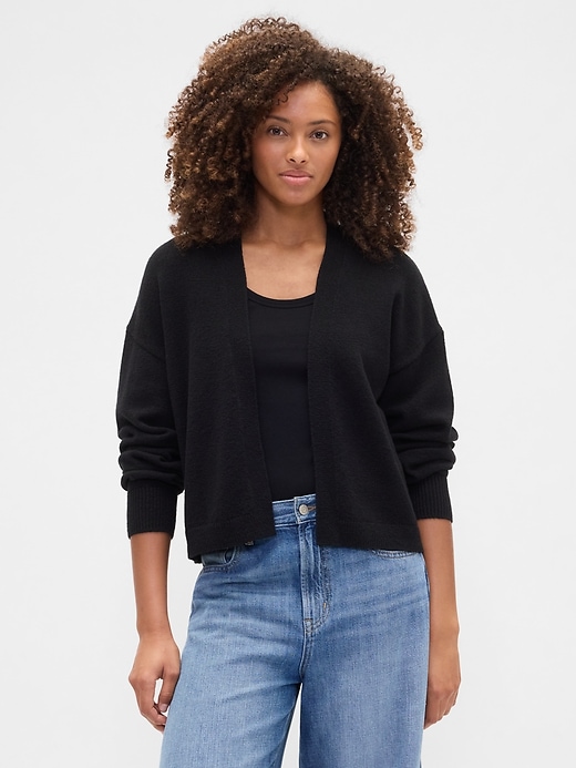 Image number 1 showing, Relaxed Boucle Open-Front Cardigan