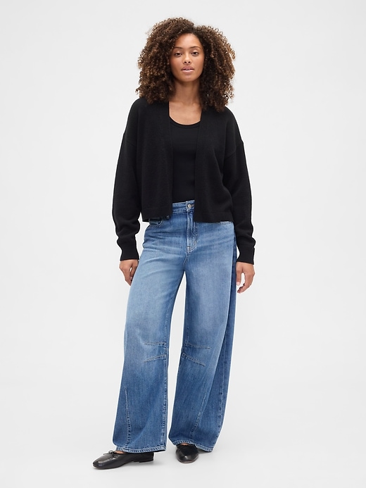 Image number 3 showing, Relaxed Boucle Open-Front Cardigan