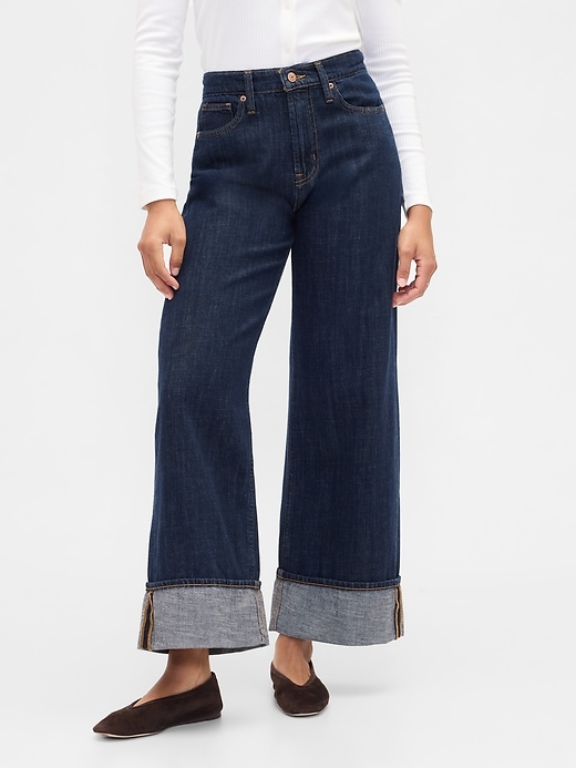 Image number 2 showing, High Rise Wide-Leg Jeans