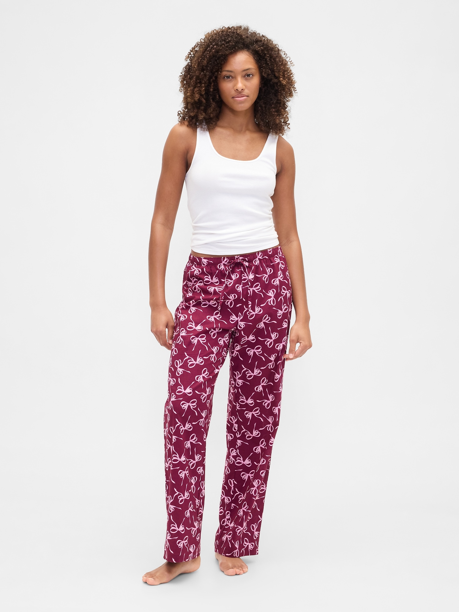 Poplin PJ Pants - Bow Print