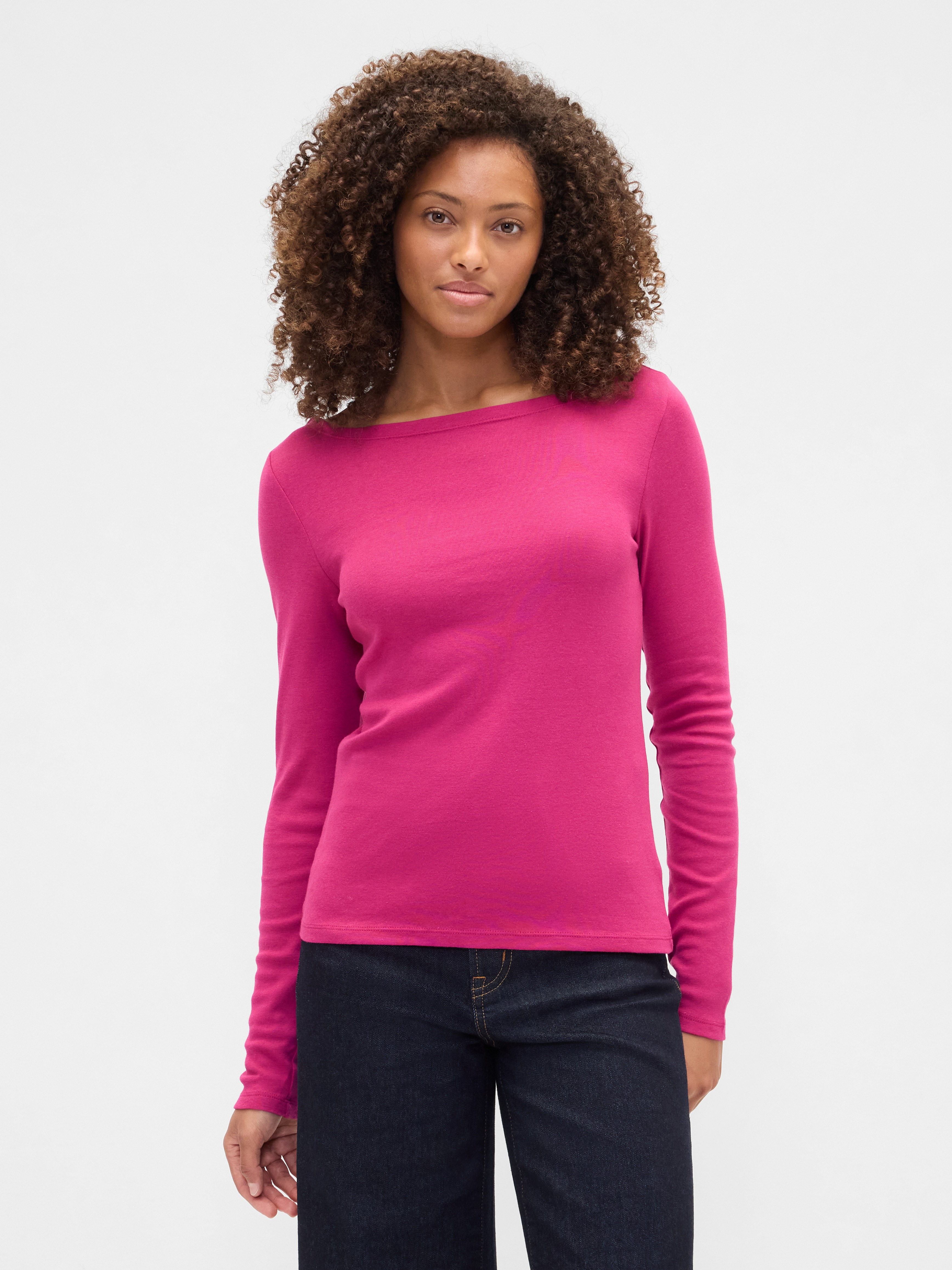 Modern Ribbed Boatneck T-Shirt