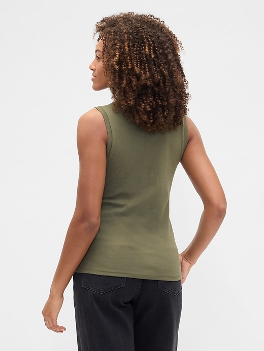 Image number 2 showing, Modern Ribbed Mockneck Tank Top