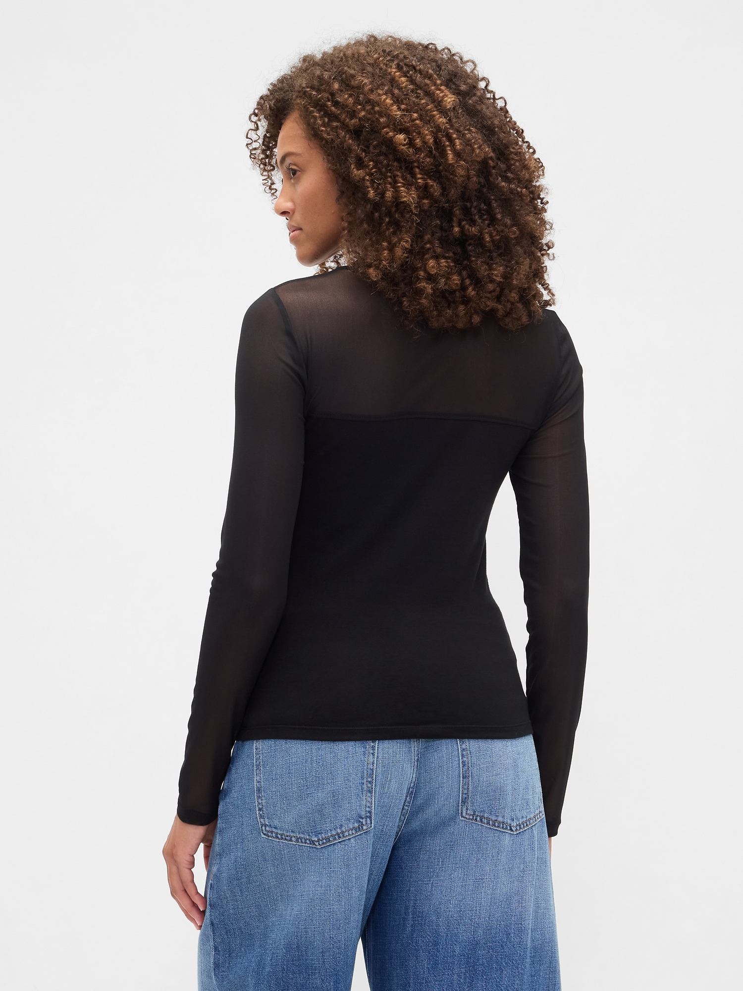 Stretch Jersey Mesh Top