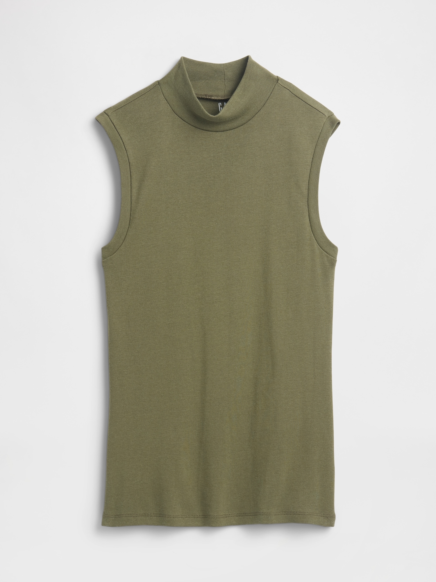 Gap Factory Modern Ribbed Mockneck Tank Top In Green