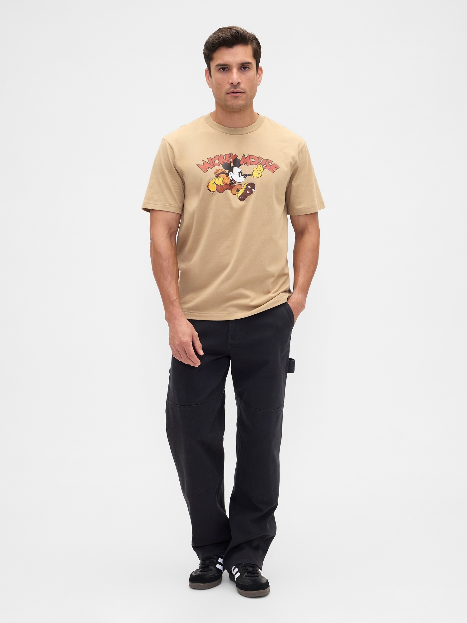 Gap Factory Gap × Disney Mickey Mouse Everyday Soft Relaxed Graphic T-shirt In Brown
