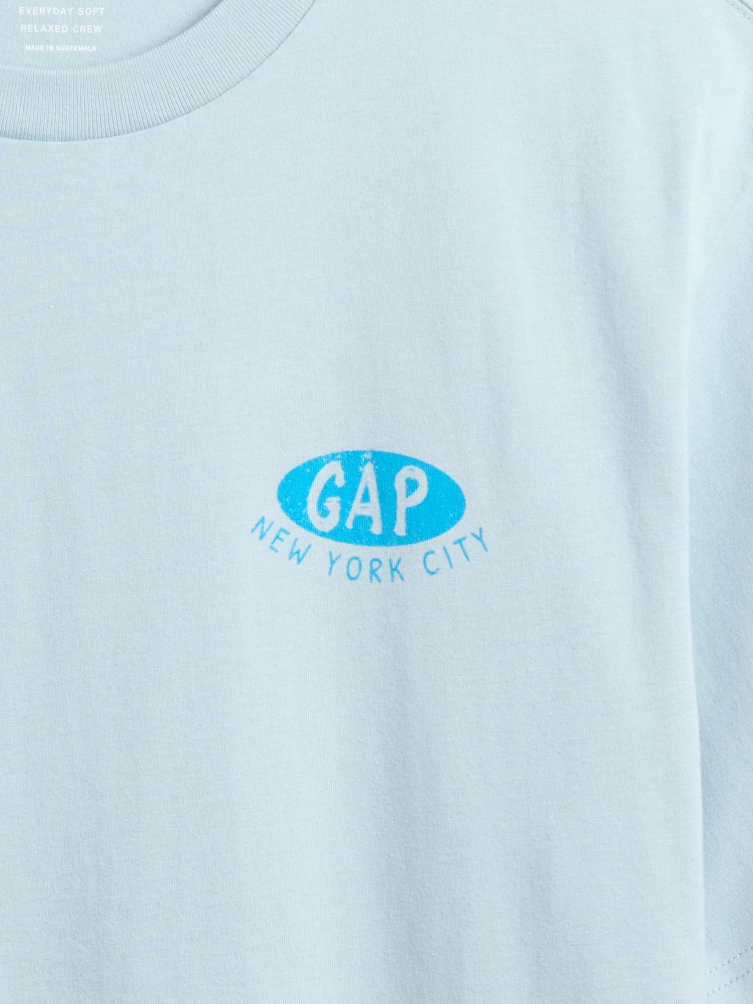 Gap Factory Everyday Soft Relaxed Graphic T-shirt In Blue