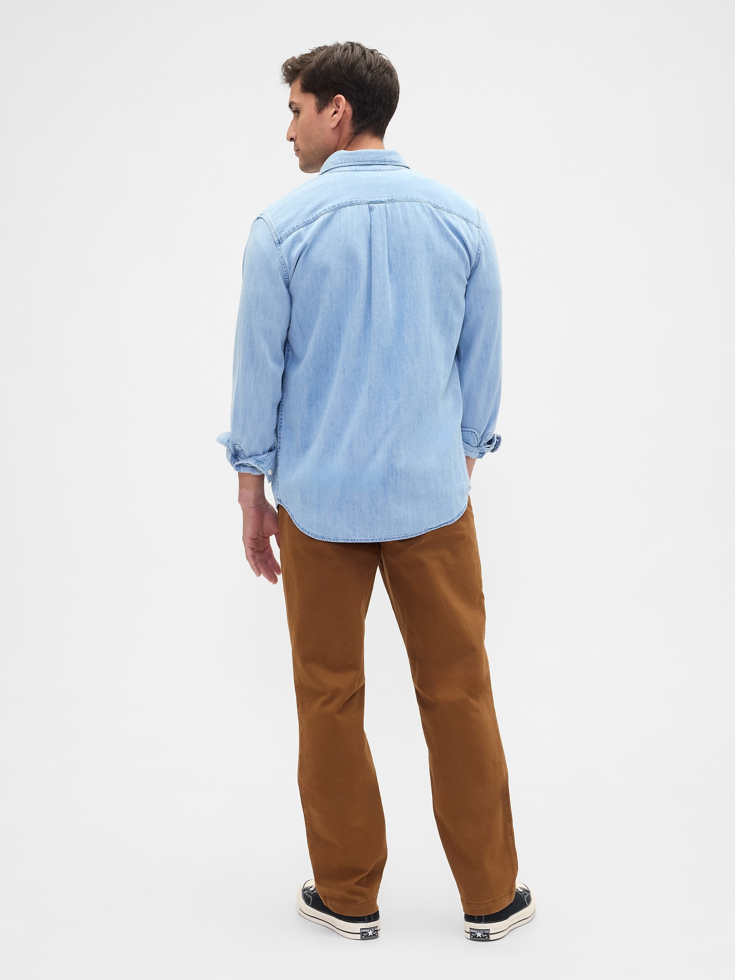 Gap Factory Gapflex Essential Khakis In Slim Fit In Blue