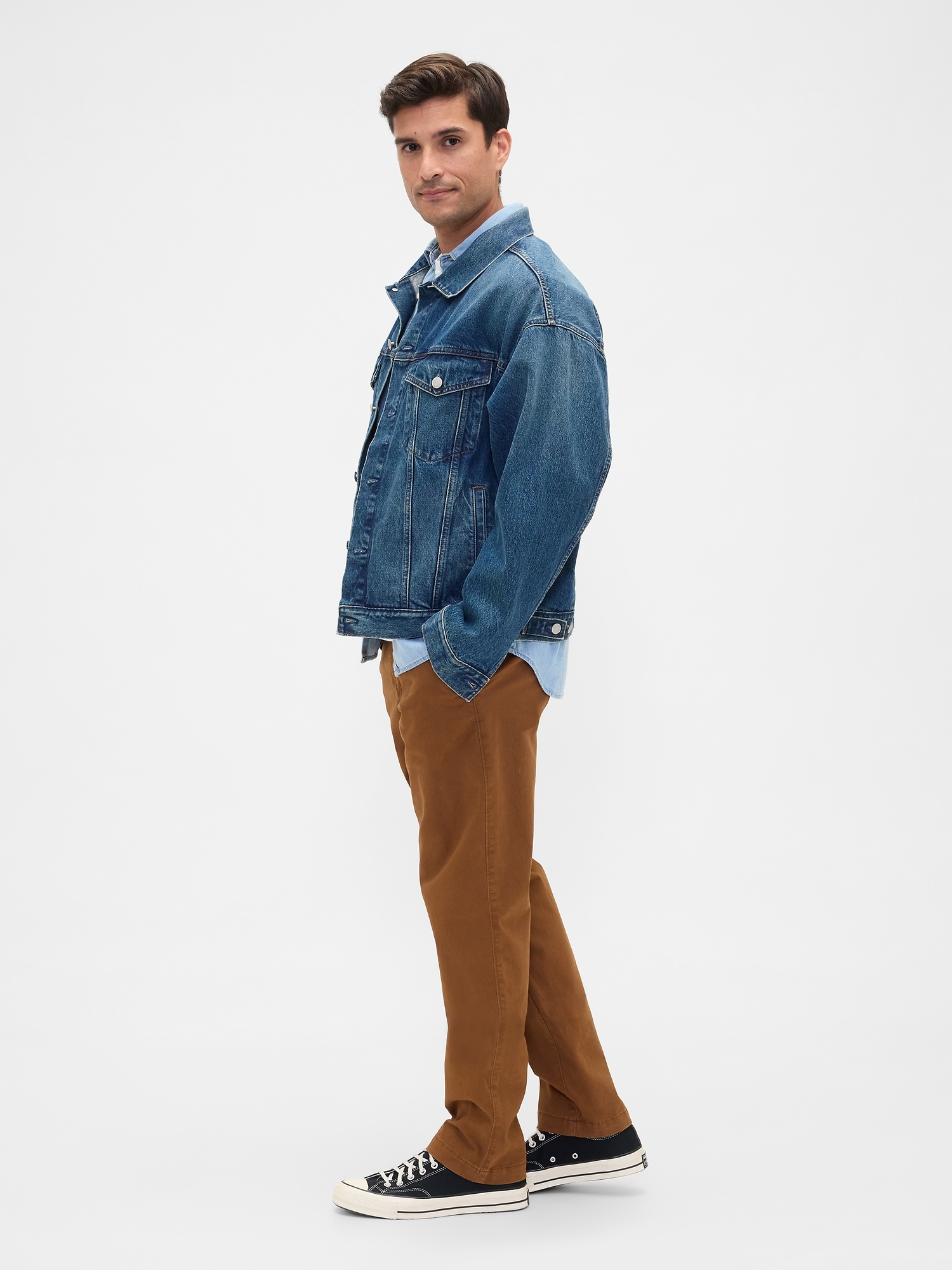 Gap Factory Gapflex Essential Khakis In Slim Fit In Blue