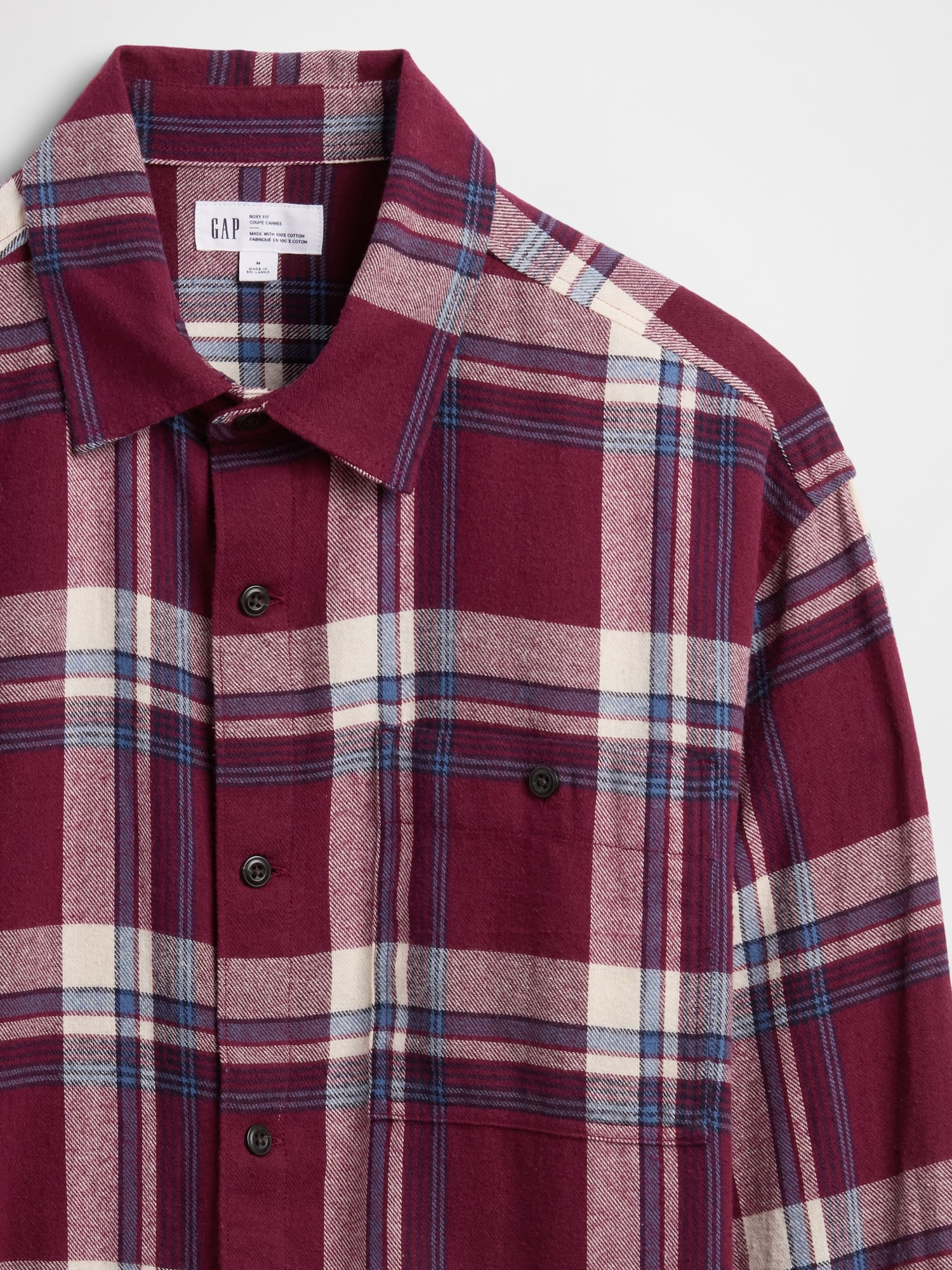 ＨBEAUTY&YOUTH WOOL FLANNEL BOX SHIRT Flannel Shirt in Boxy Fit | Gap Factory