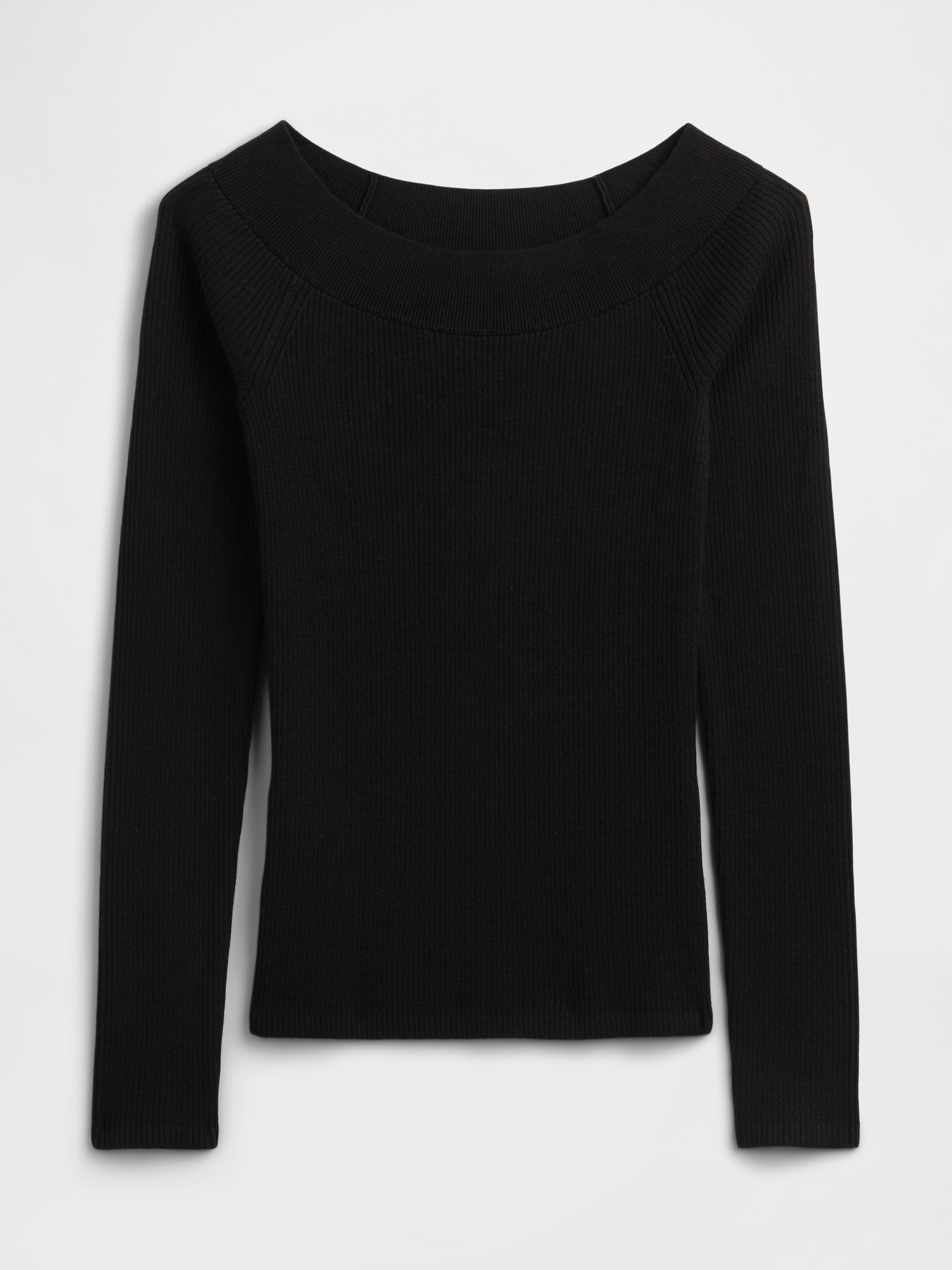 Gap Factory Ribbed Off-shoulder Sweater In Black