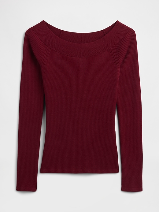 Image number 5 showing, CashSoft Off-Shoulder Sweater