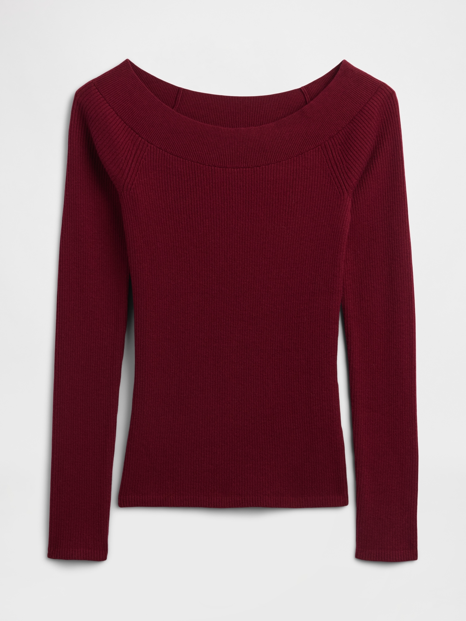 Gap Factory Ribbed Off-shoulder Sweater In Burgundy