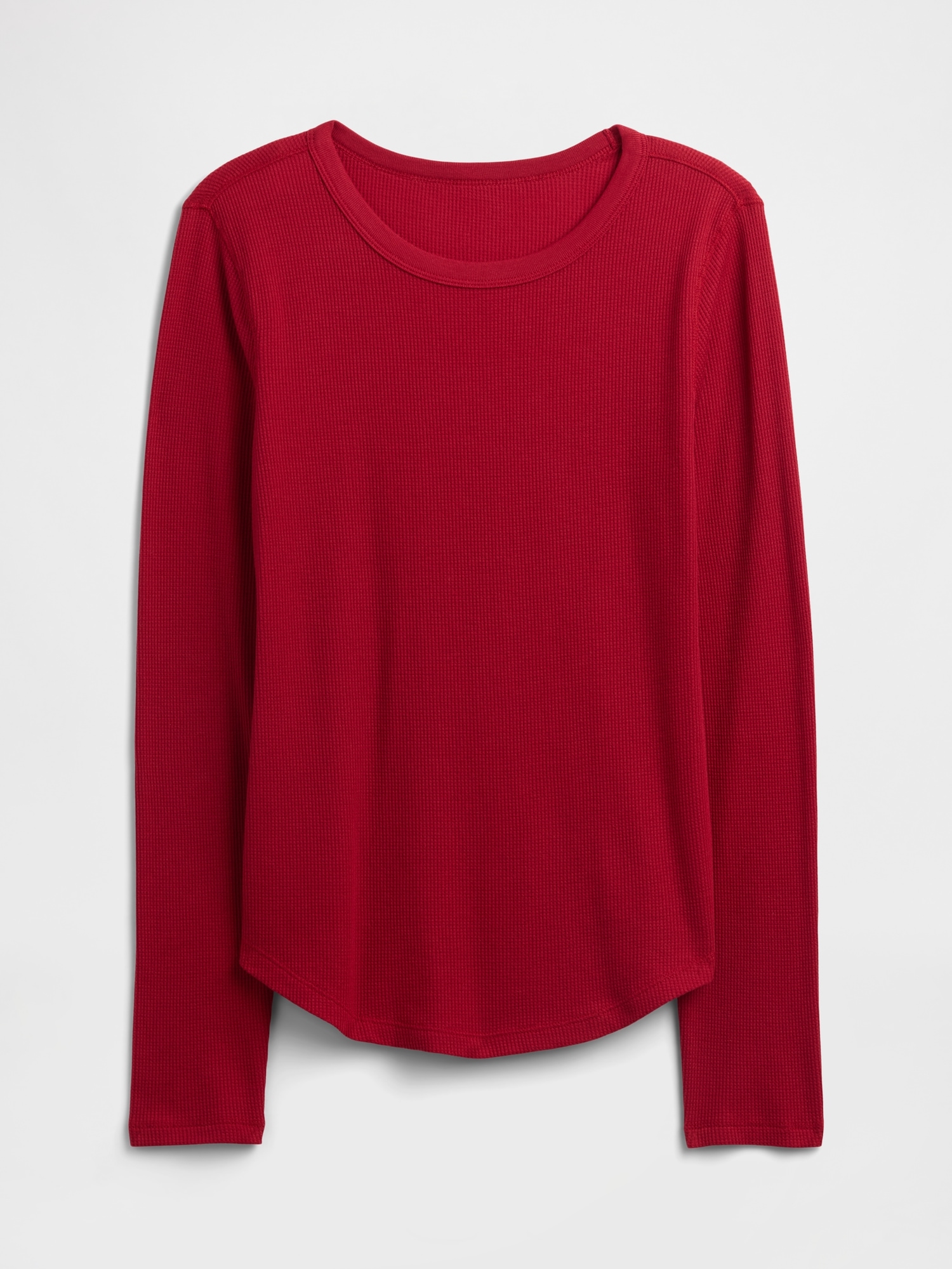 Gap Factory Waffle-knit Crewneck T-shirt In Red