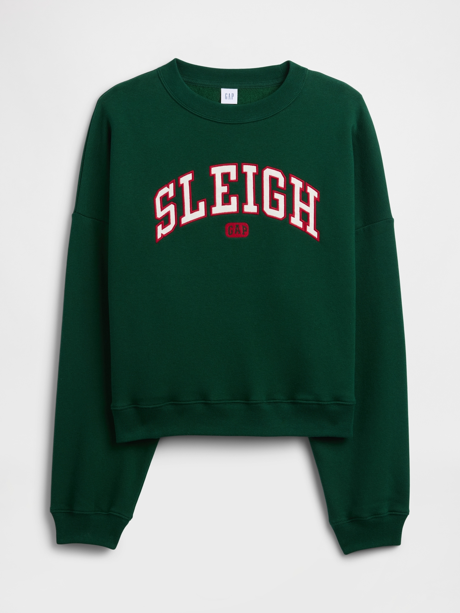 Gap Factory Oversized Holiday Graphic Sweatshirt In Green
