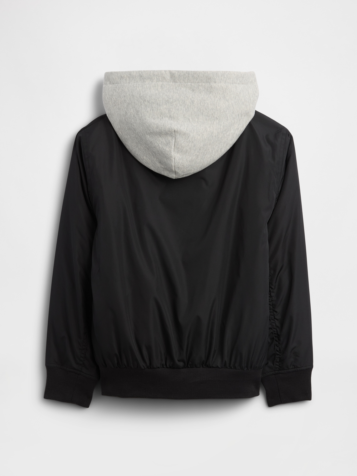 Gap Factory Kids Hooded Bomber Jacket In Black