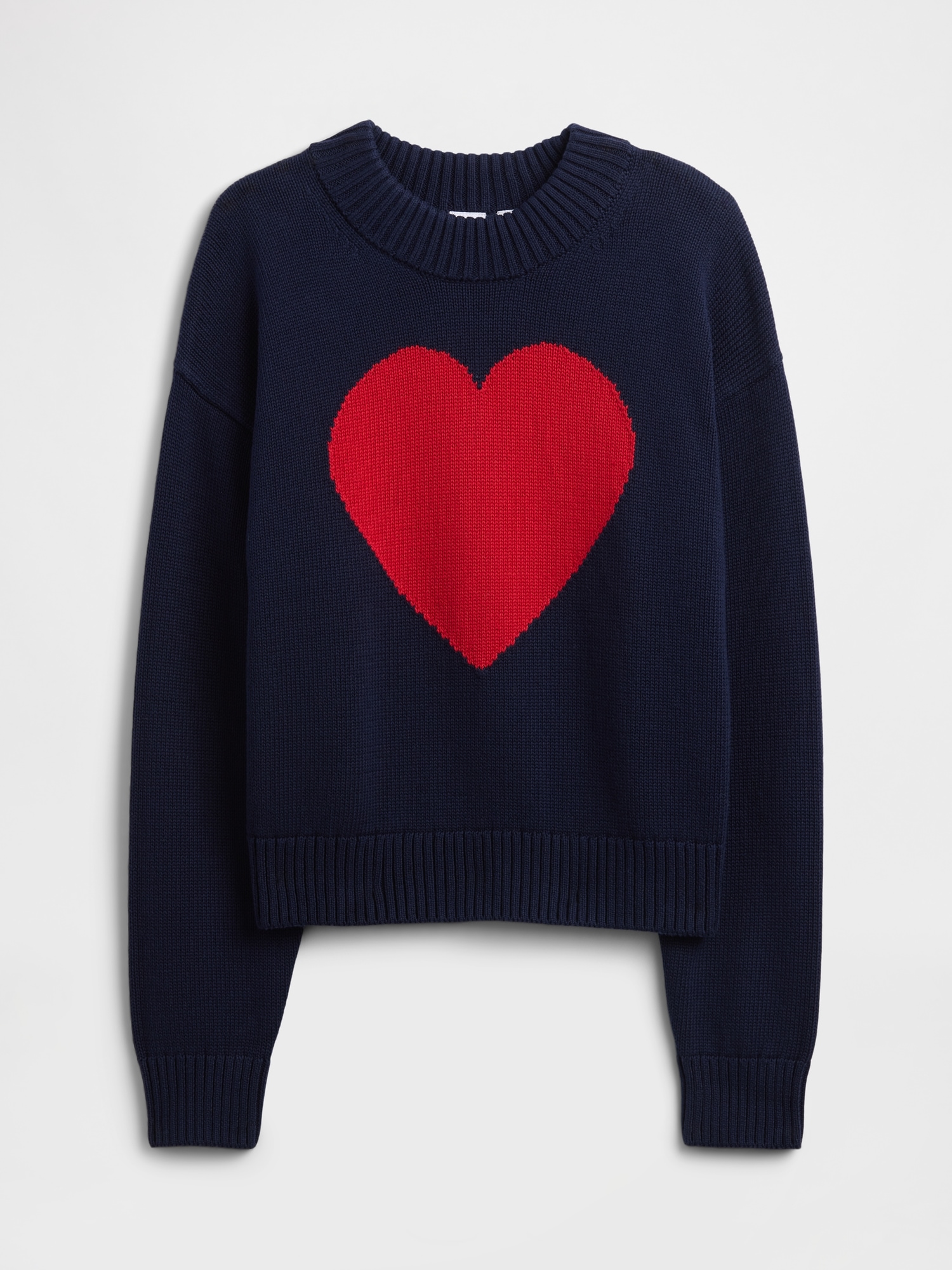 Gap Factory Relaxed Cropped Intarsia Sweater In Blue