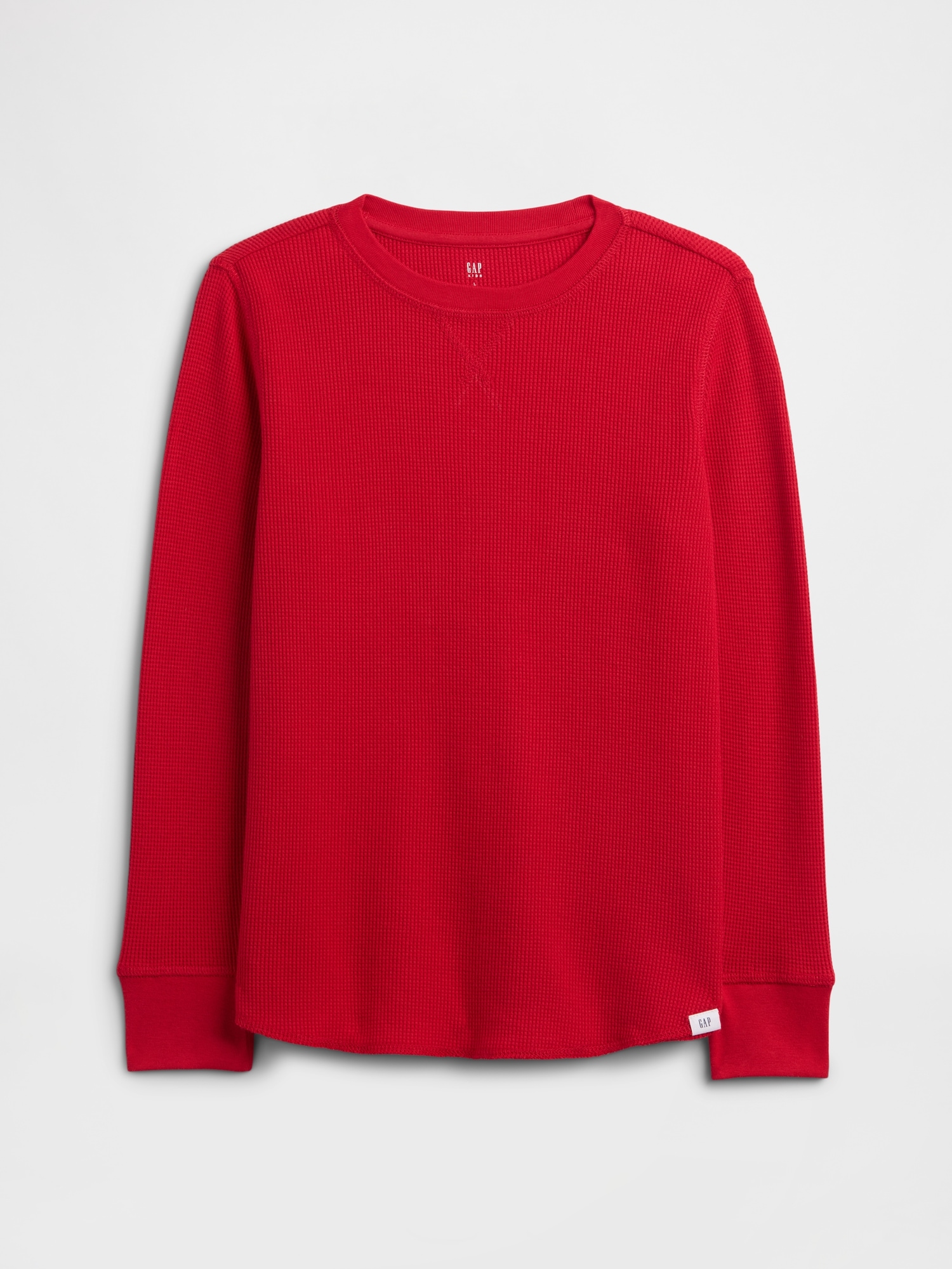 Kids Waffle-Knit T-Shirt - Modern Red