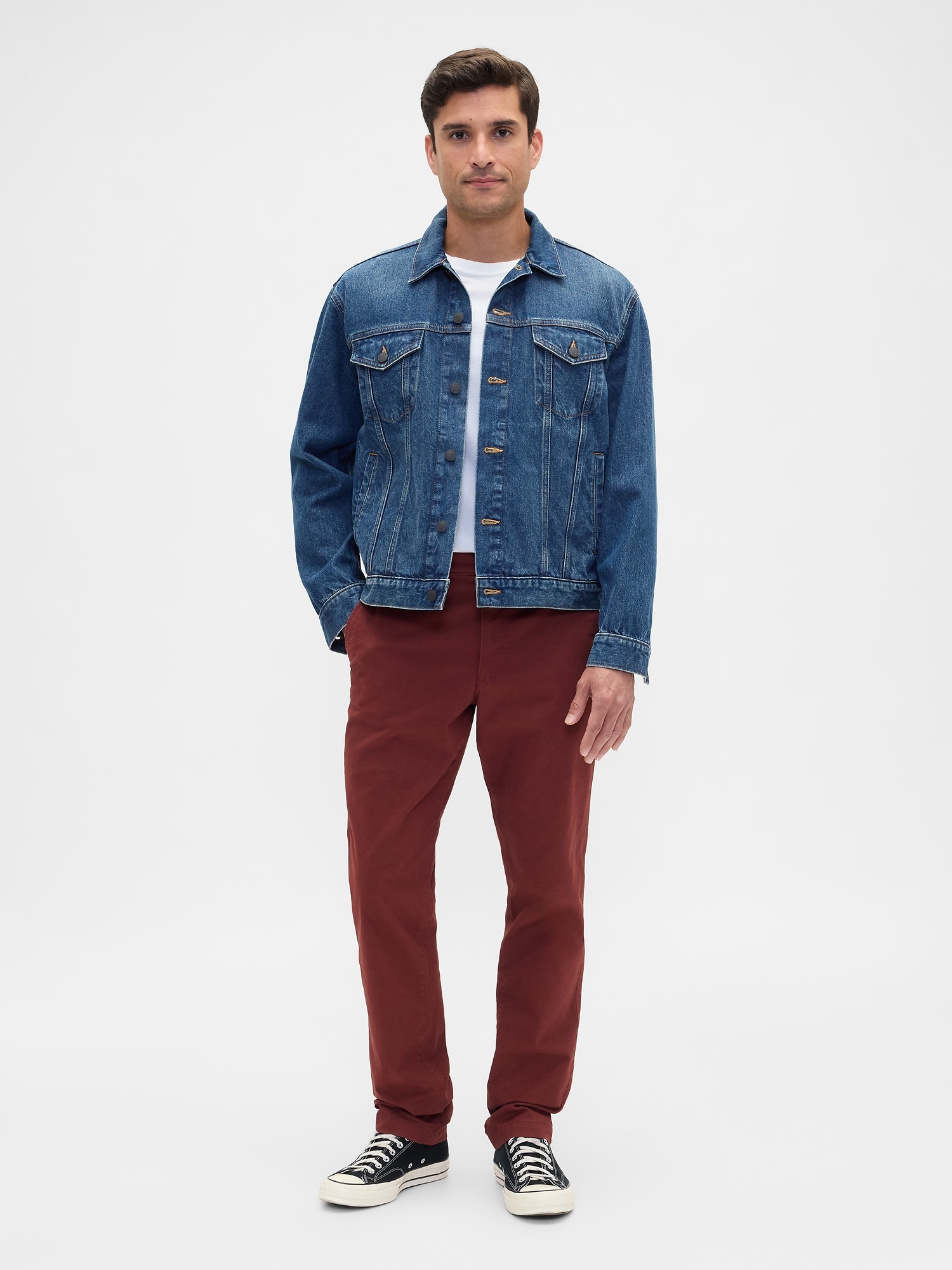 GapFlex Essential Khakis in Slim Fit - Burnt Brown Russet