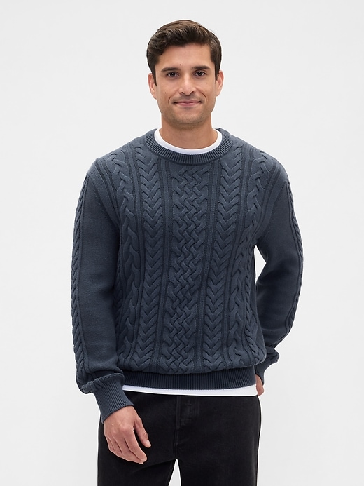 Image number 1 showing, Relaxed Cable-Knit Sweater
