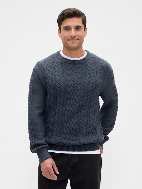 Relaxed Cable-Knit Sweater
