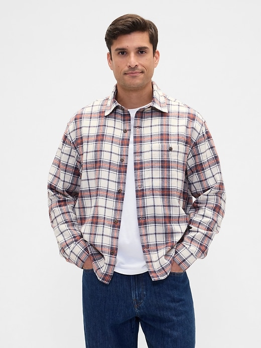 Image number 1 showing, Flannel Shirt in Boxy Fit