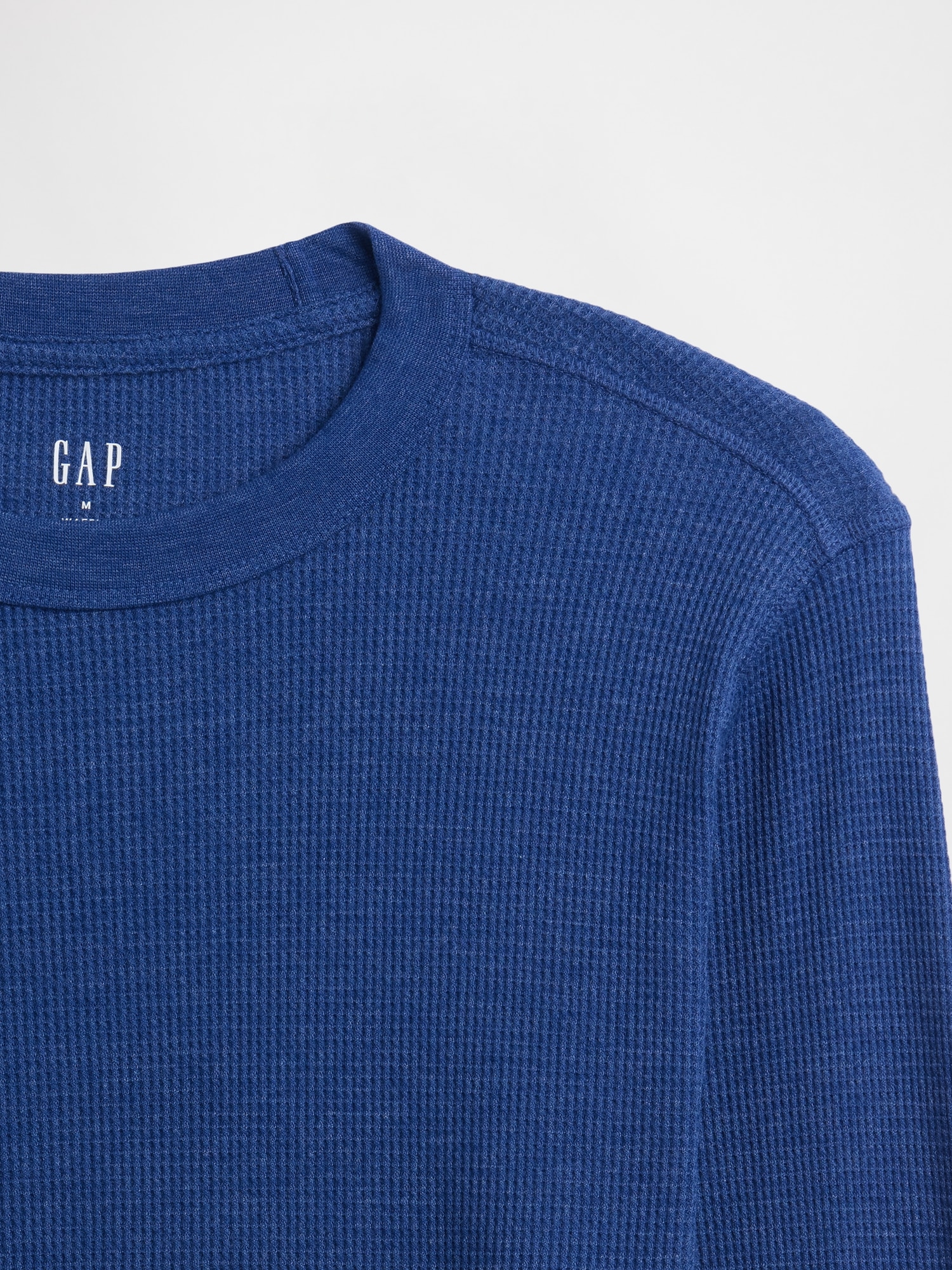 Gap Factory Waffle-knit Crewneck T-shirt In Blue