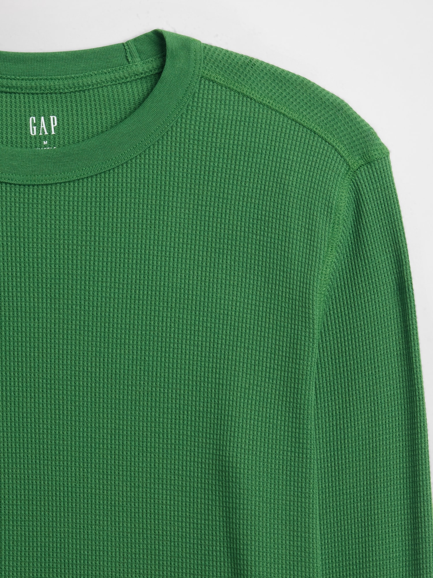 Gap Factory Waffle-knit Crewneck T-shirt In Green