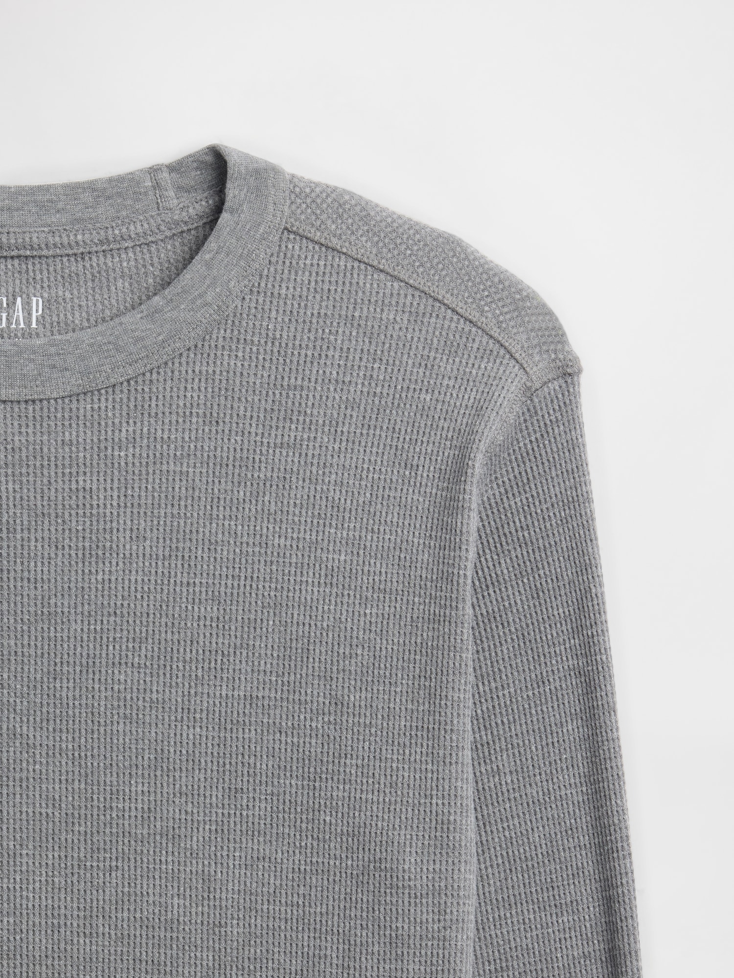 Gap Factory Waffle-knit Crewneck T-shirt In Gray