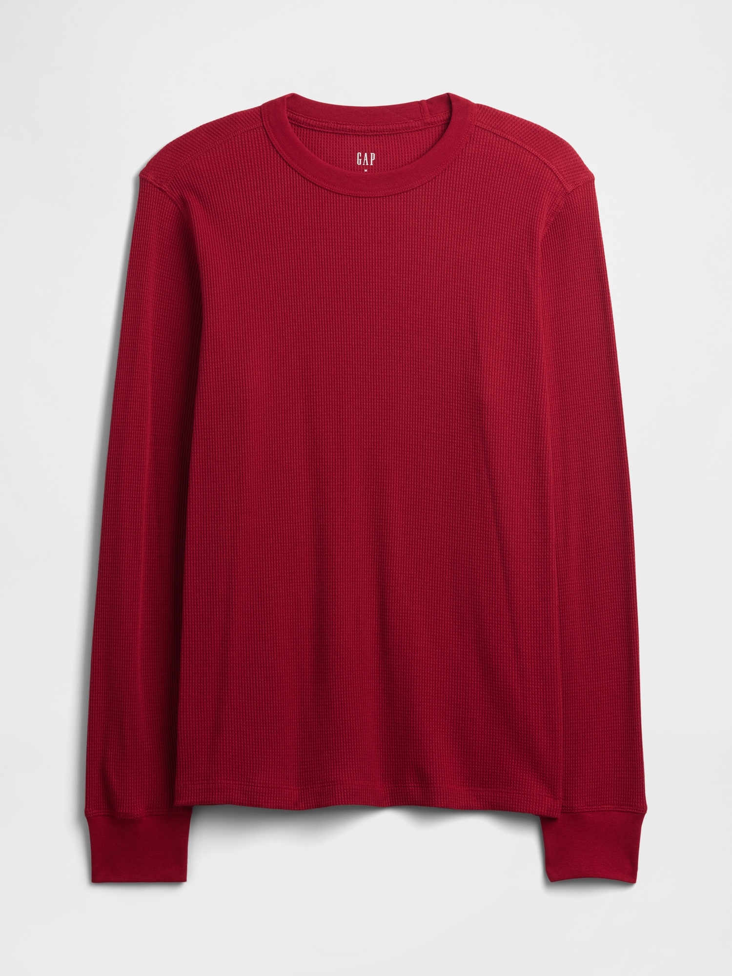 Gap Factory Waffle-knit Crewneck T-shirt In Red