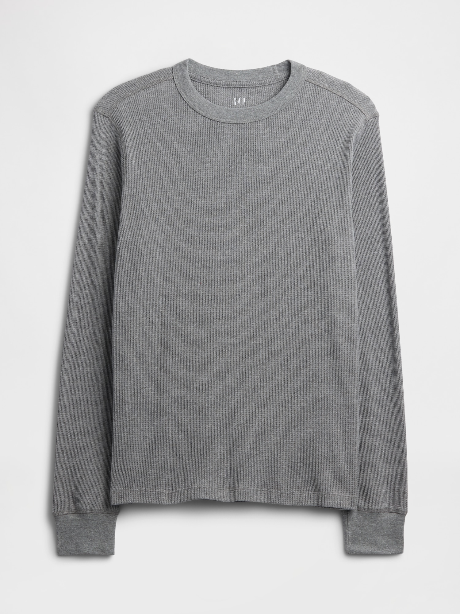 Gap Factory Waffle-knit Crewneck T-shirt In Gray