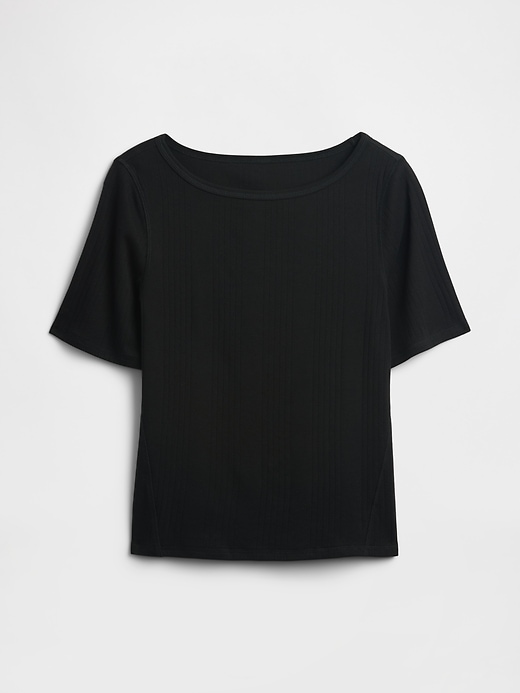 Image number 5 showing, Modern Ribbed Boatneck T-Shirt