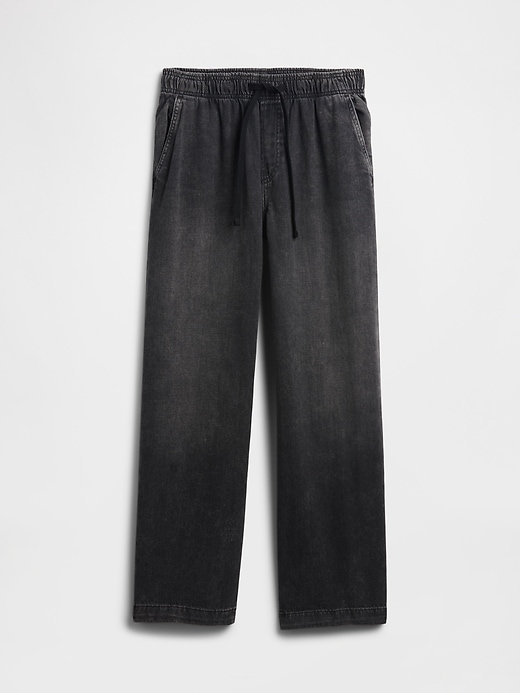 Image number 4 showing, High Rise Pull-On Wide-Leg Jeans