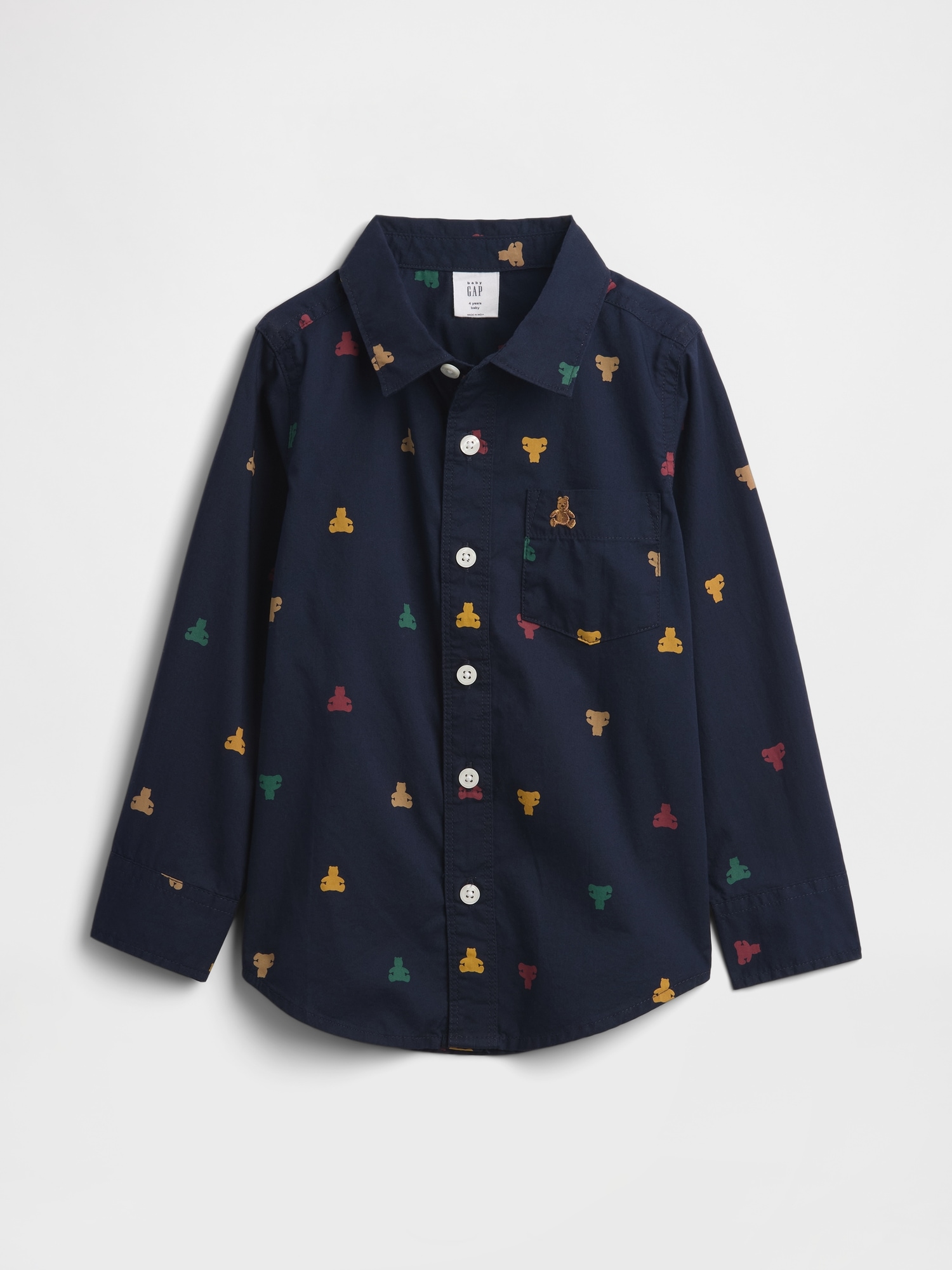 babyGap Poplin Shirt - Navy Uniform Bears