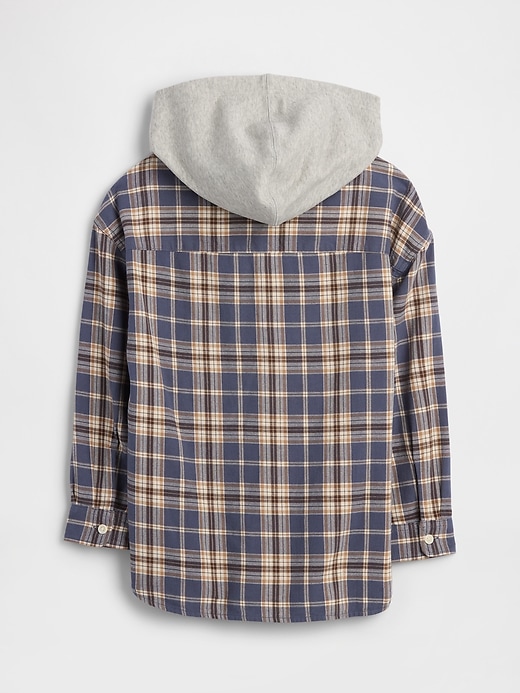 Image number 2 showing, Kids Relaxed Hooded Flannel Shirt