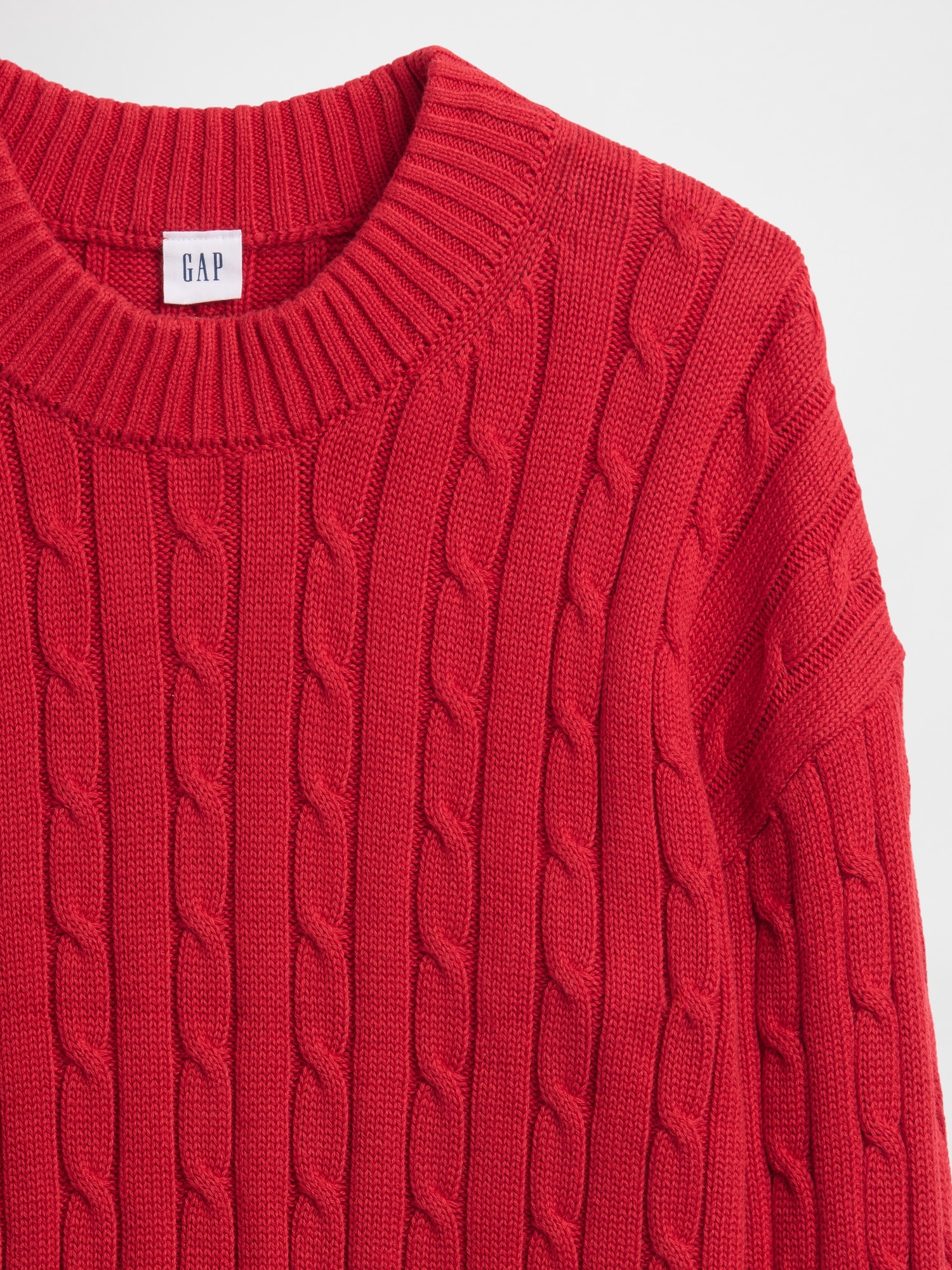 Gap Factory Relaxed Cable-knit Crewneck Sweater In Red