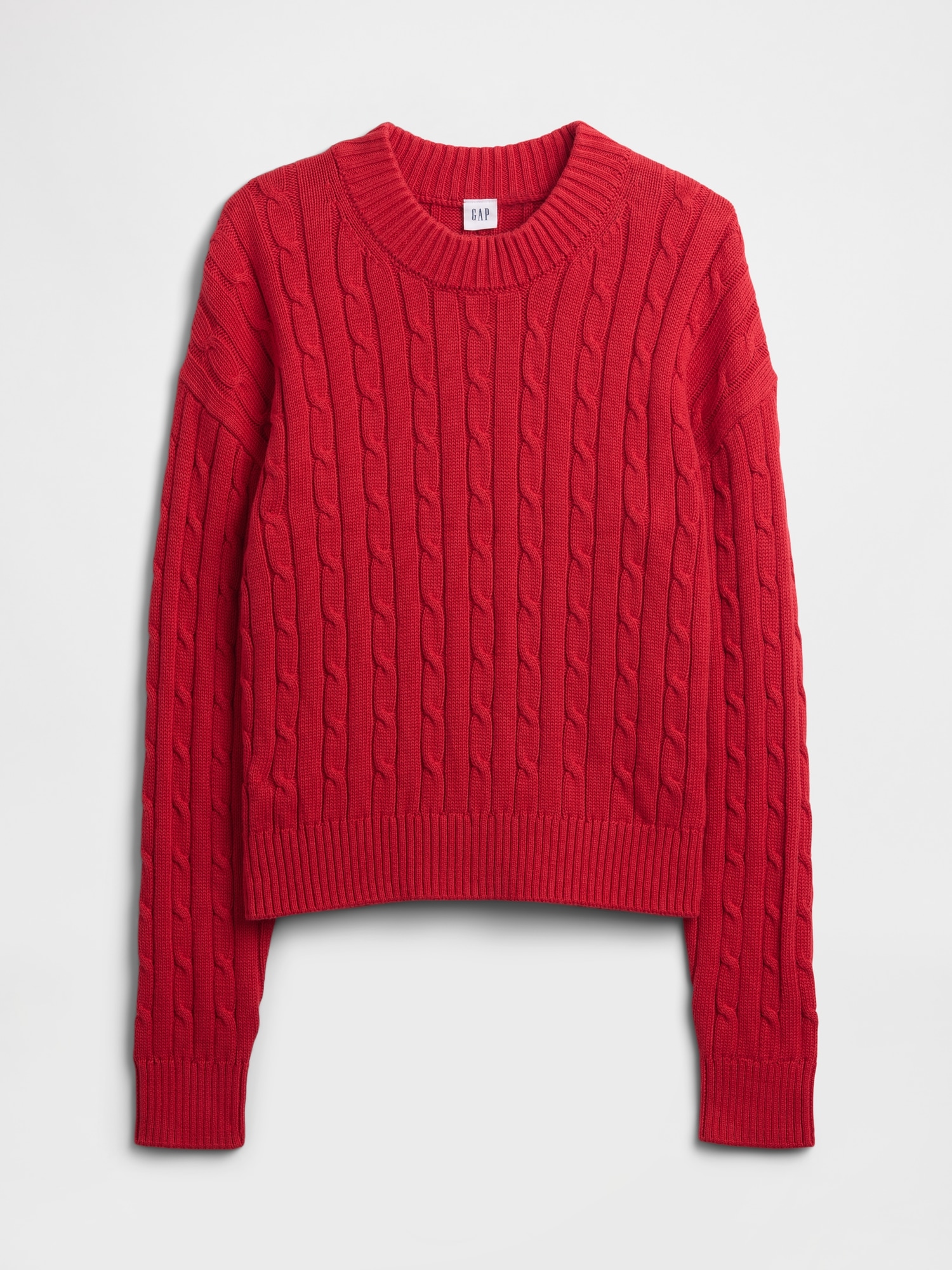 Gap Factory Relaxed Cable-knit Crewneck Sweater In Red
