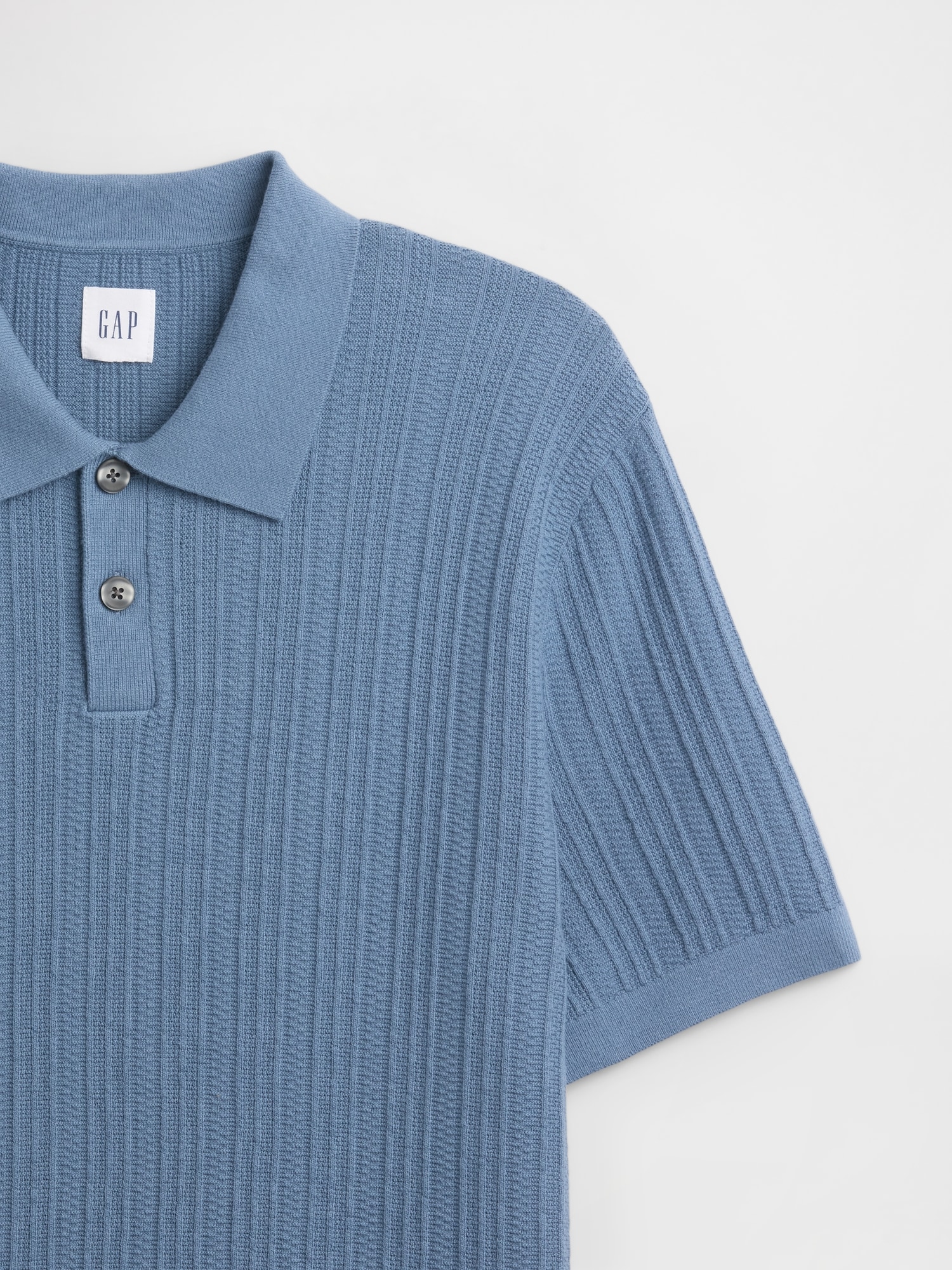 Gap Factory Textured Sweater Polo Shirt Shirt In Blue