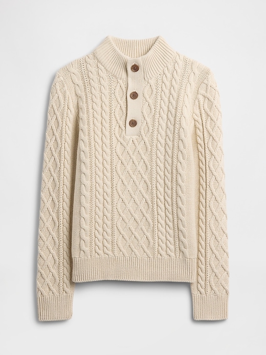 Image number 1 showing, Kids Cable-Knit Mockneck Sweater