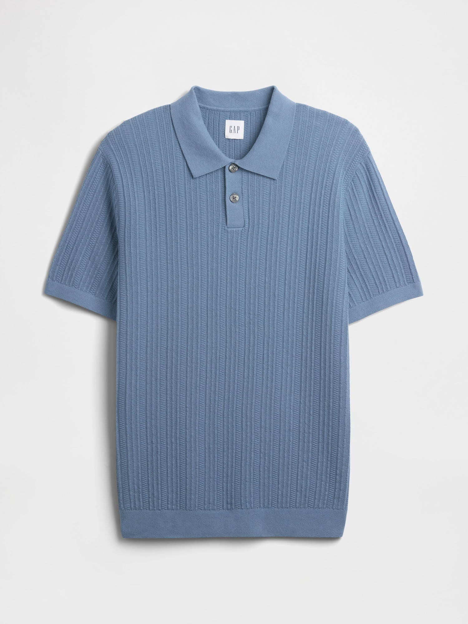 Gap Factory Textured Sweater Polo Shirt Shirt In Blue