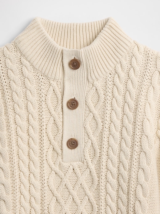 Image number 3 showing, Kids Cable-Knit Mockneck Sweater