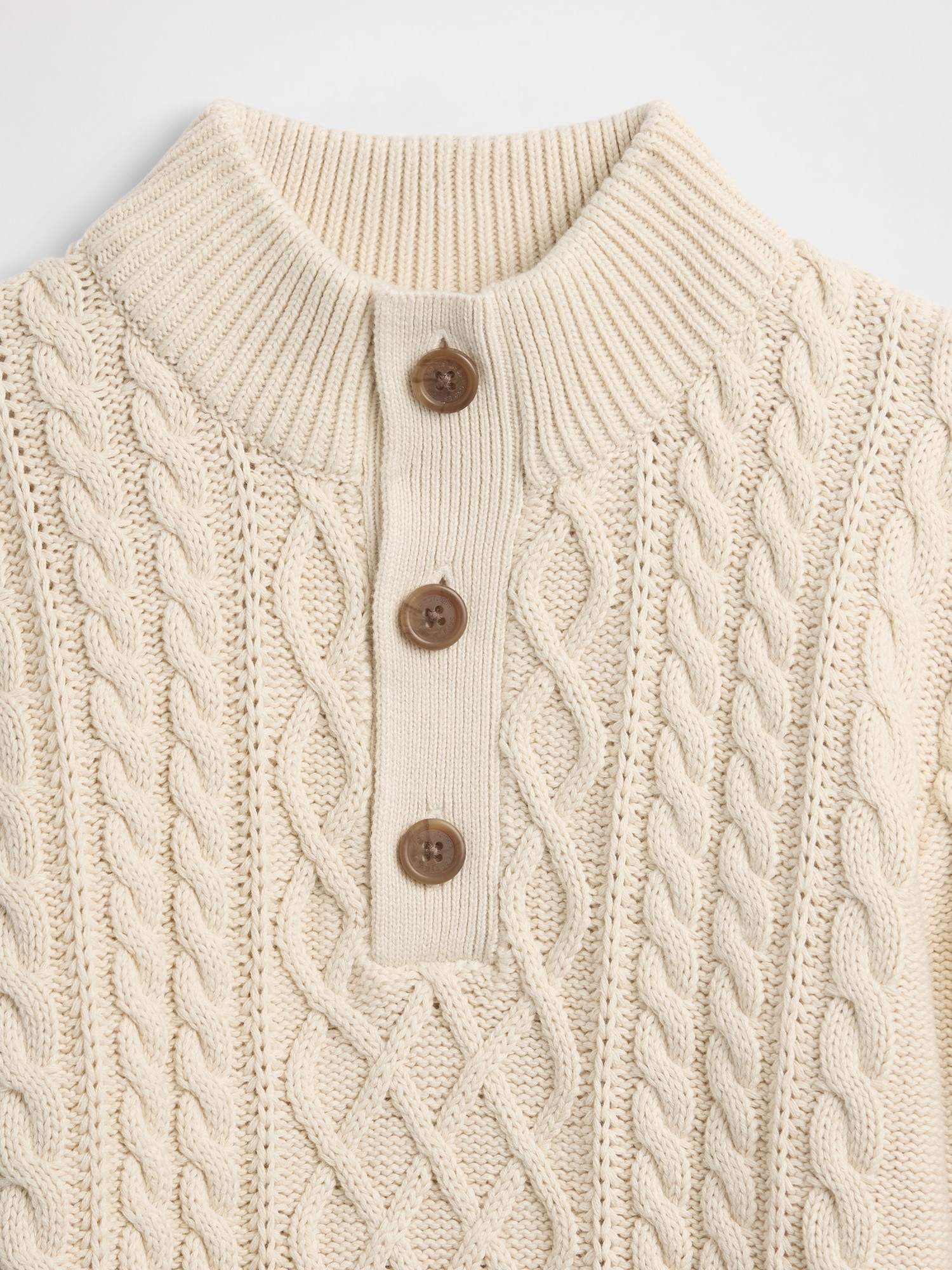 Gap Factory Kids Cable-knit Mockneck Sweater In Neutral