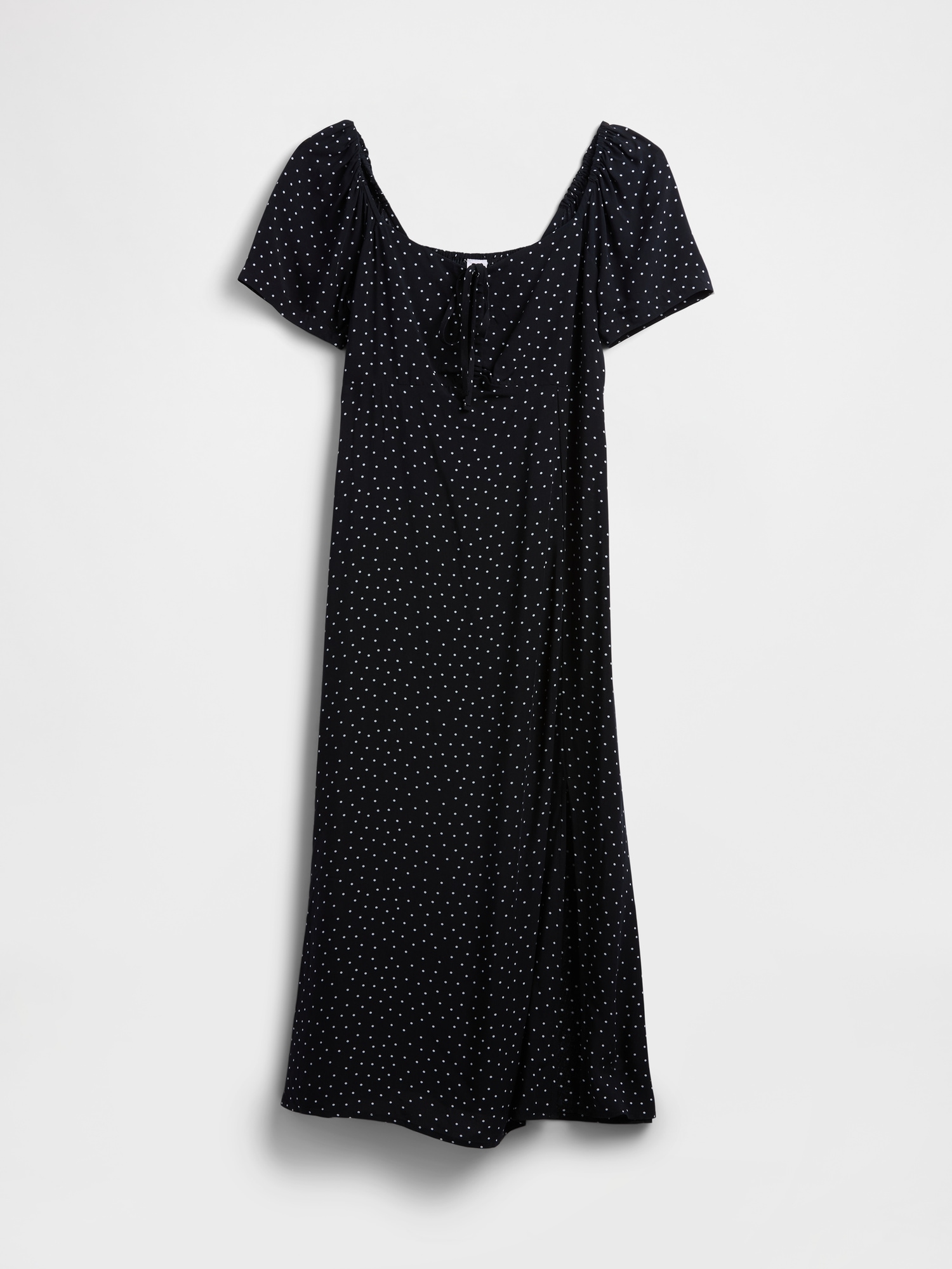 Gap Factory Puff Sleeve Midi Dress In Black
