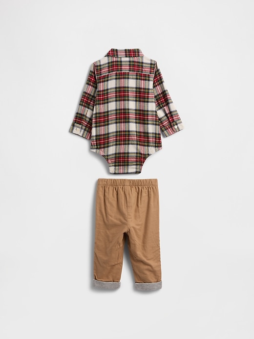 Image number 2 showing, Baby Flannel Two-Piece Outfit Set