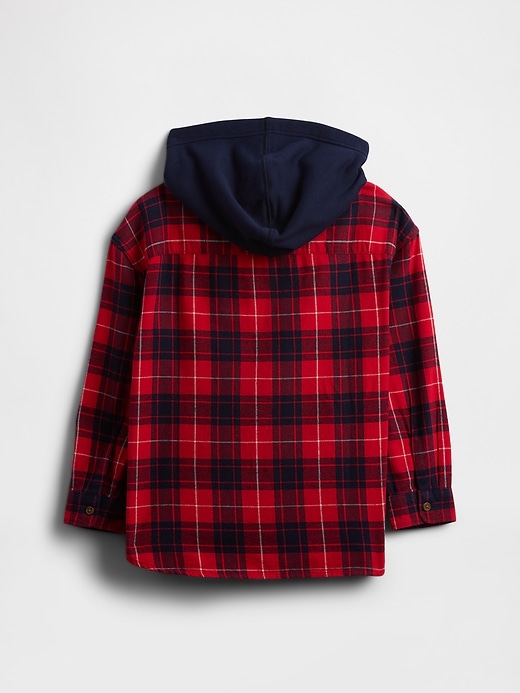 Image number 2 showing, Kids Relaxed Hooded Flannel Shirt
